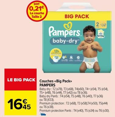 Pampers - Couches Big Pack offre à 16,45€ sur Carrefour Market