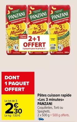 Panzani - Pâtes Cuisson Rapide Les 3 Minutes offre à 2,3€ sur Carrefour Market