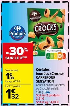 Carrefour - Céréales Fourrées Crocks Sensation