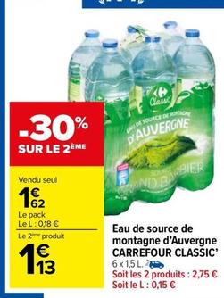 Carrefour - Eau De Source De Montagne D'Auvergne Classic'