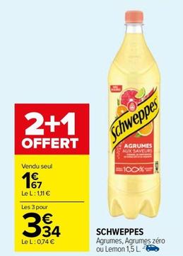 Schweppes - Agrumes, Agrumes Zéro Ou Lemon 1,5 L.