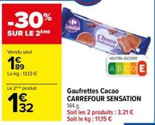 Carrefour - Gaufrettes Cacao Sensation offre à 1,89€ sur Carrefour Express