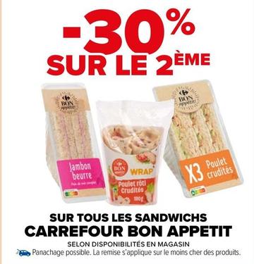Carrefour - Sur Tous Les Sandwichs  offre sur Carrefour City