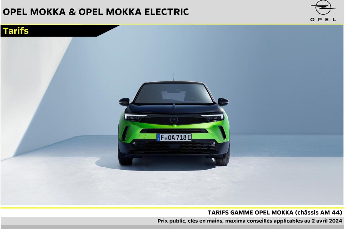 Tarifs Gamme Opel Mokka offre sur Opel