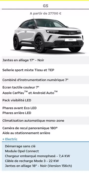 Gs offre à 27700€ sur Opel