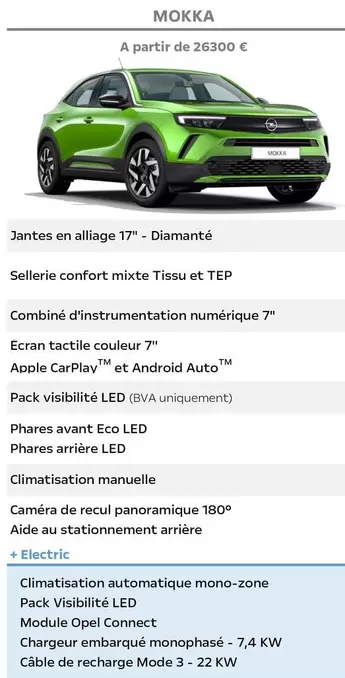 Mokka offre à 26300€ sur Opel