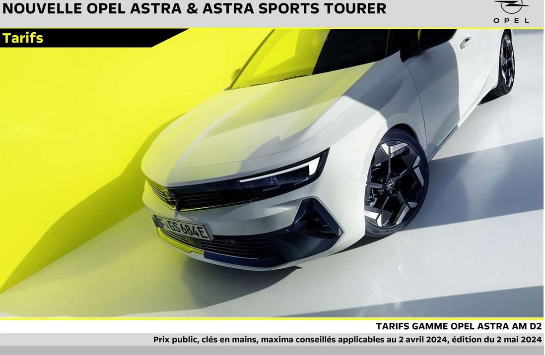 Tarifs Gamme Opel Astra Am D2 offre sur Opel