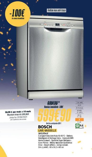 Bosch - Lave-Vaisselle SMS21T145E offre à 699,9€ sur Proxi Confort