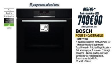 Bosch - Four Encastrable HBA172EBO offre à 749,9€ sur Proxi Confort