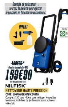 Nilfisk - Nettoyeur Haute Pression CORE1306POWERKITBIKEAUTO  offre à 159,9€ sur Proxi Confort