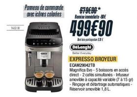 DeLonghi - Expresso Broyeur ECAM29042TB  offre à 499,9€ sur Proxi Confort
