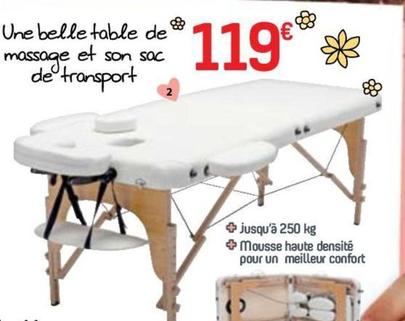 Table De' Massage Pliante offre à 119€ sur BUT