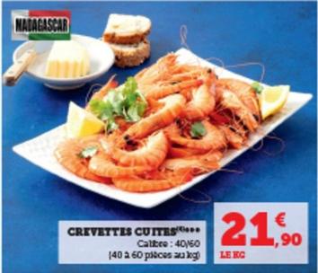 Crevettes Cuites offre à 21,9€ sur U Express