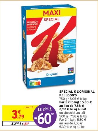 Kellogg's - Spécial K L'Original offre à 3,79€ sur Intermarché