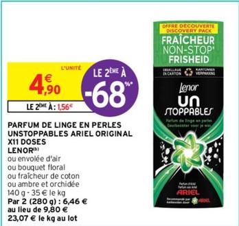 Lenor - Parfum De Linge En Perles Unstoppables Ariel Original X11 Doses offre à 4,9€ sur Intermarché