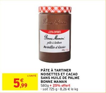 Bonne Maman - Pâte À Tartiner Noisettes Et Cacao Sans Huile De Palme offre à 5,99€ sur Intermarché