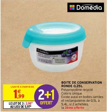 Domedia - Boite De Conservation Ronde 0,25l offre à 1,99€ sur Intermarché