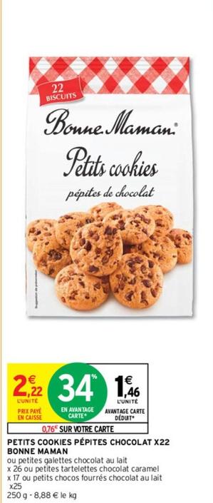 Bonne Maman - Petits Cookies Pépites Chocolat offre à 2,22€ sur Intermarché
