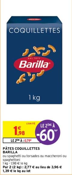 Barilla - Pâtes Coquillettes offre à 1,98€ sur Intermarché