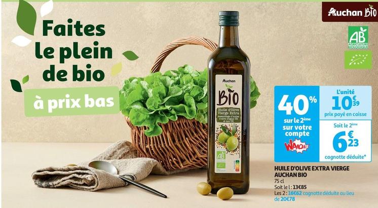 Auchan - Huile D'Olive Extra Vierge Bio offre à 10,39€ sur Auchan Supermarché