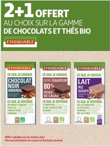 Ethiquable - Sur La Gamme De Chocolats Et Thés Bio offre sur Auchan Supermarché