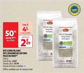 Mas Du Bio - Riz Long Blanc De Camargue IGP Bio  offre à 2,78€ sur Auchan Supermarché