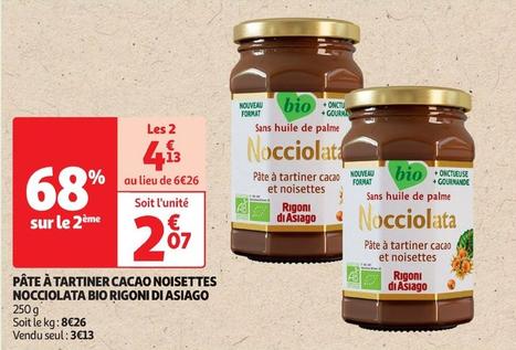 Rigoni Di Asiago - Pâte À Tartiner Cacao Noisettes Nocciolata Bio offre à 2,07€ sur Auchan Supermarché