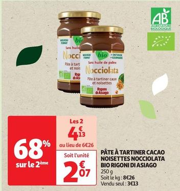 Rigoni Di Asiago - Pâte À Tartiner Cacao Noisettes Nocciolata Bio offre à 2,07€ sur Auchan Supermarché