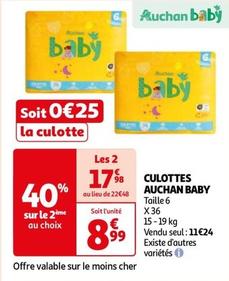 Auchan Baby - Culottes  offre à 8,99€ sur Auchan Hypermarché