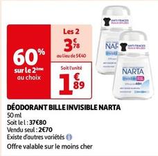 Narta - Déodorant Bille Invisible offre à 2,7€ sur Auchan Hypermarché