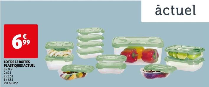 Actuel - Lot De 13 Boites Plastiques offre à 6,99€ sur Auchan Hypermarché