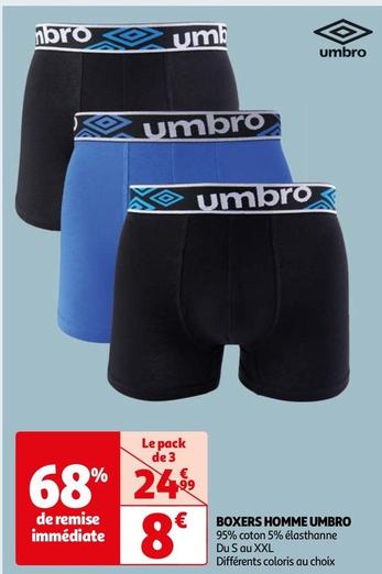 Umbro - Boxers Homme offre à 8€ sur Auchan Hypermarché