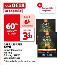 Café Royal - Capsules Café offre à 4,59€ sur Auchan Hypermarché