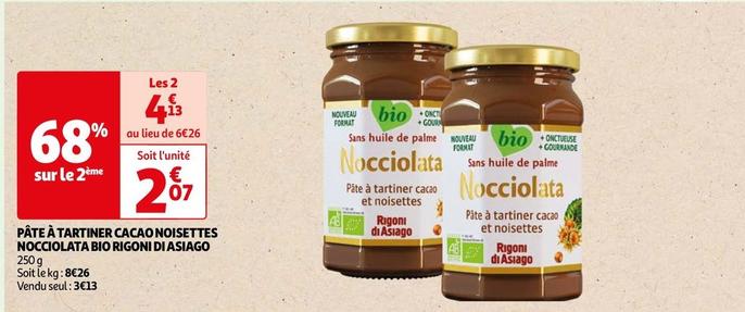 Rigoni Di Asiago - Pâte À Tartiner Cacao Noisettes Nocciolata Bio  offre à 2,07€ sur Auchan Hypermarché