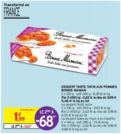 Bonne Maman - Dessert Tarte Tatin Aux Pommes offre à 1,99€ sur Intermarché Contact