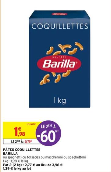 Barilla - Pâtes Coquillettes offre à 1,98€ sur Intermarché Contact