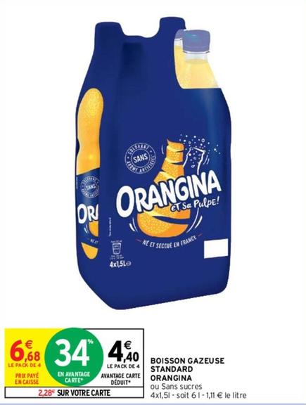 Orangina - Boisson Gazeuse Standard offre à 4,4€ sur Intermarché Contact