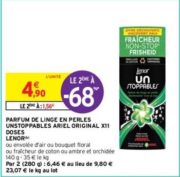 Lenor - Parfum De Linge En Perles Unstoppables Original X11 Doses offre à 4,9€ sur Intermarché Contact