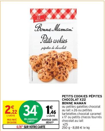 Bonne Maman - Petits Cookies Pépites Chocolat offre à 2,22€ sur Intermarché Express