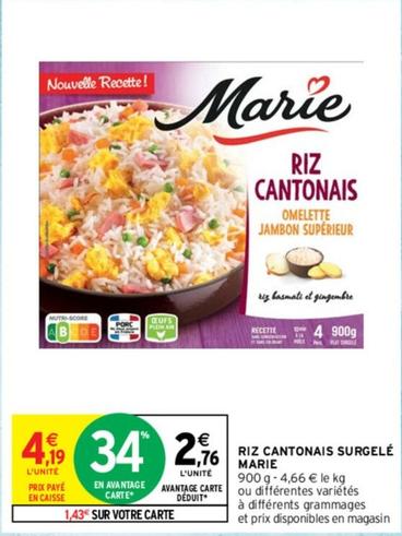 Marie - Riz Cantonais Surgelé offre à 4,19€ sur Intermarché Express