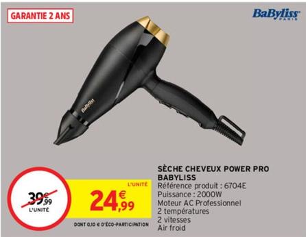 Babyliss - Sèche Cheveux Power Pro offre à 24,99€ sur Intermarché Hyper