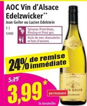 Jean Geiler - AOC Vin D'Alsace Edelzwicker offre à 3,99€ sur Norma