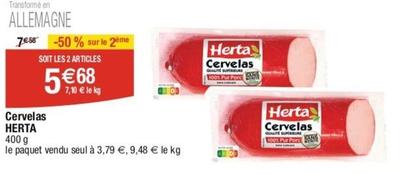 Herta - Cervelas offre à 3,79€ sur Cora