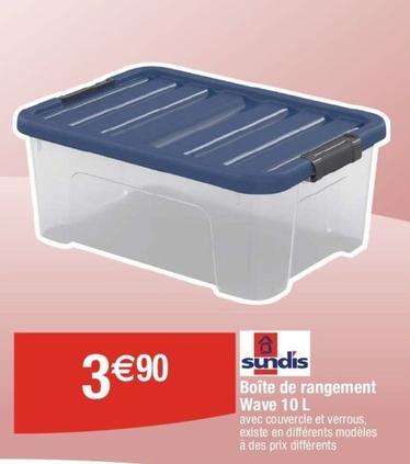 Sundis - Boite De Rangement Wave 10 L  offre à 3,9€ sur Cora