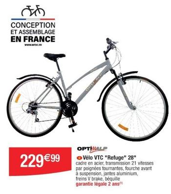 Optimalp - Vélo VTC Refuge 28 offre à 229,99€ sur Cora