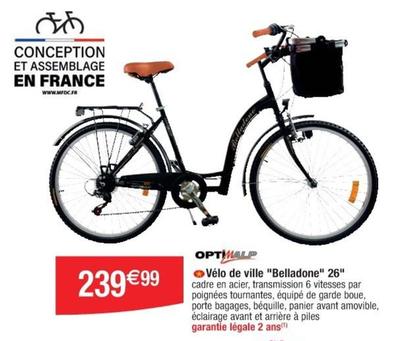 Optimalp - Vélo De Ville Belladone 26 offre à 239,99€ sur Cora
