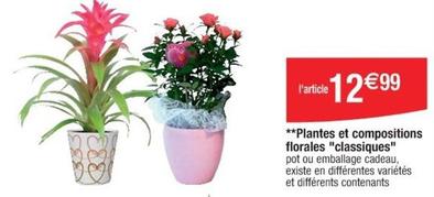 Plantes Et Compositions Florales "Classiques" offre à 12,99€ sur Cora
