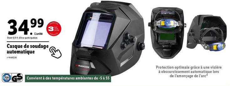 Parkside - Casque De Soudage Automatique offre à 34,99€ sur Lidl