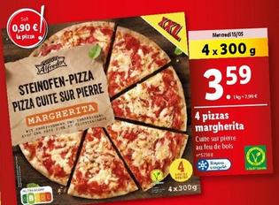 4 Pizza Margarita offre à 3,59€ sur Lidl