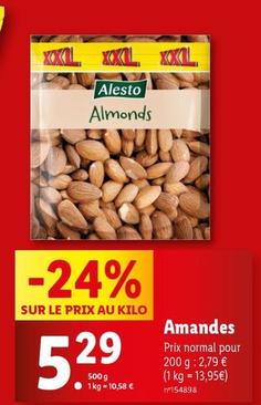 Alesto - Amandes offre à 5,29€ sur Lidl